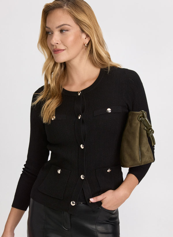 laura Pointelle Knit Cardigan