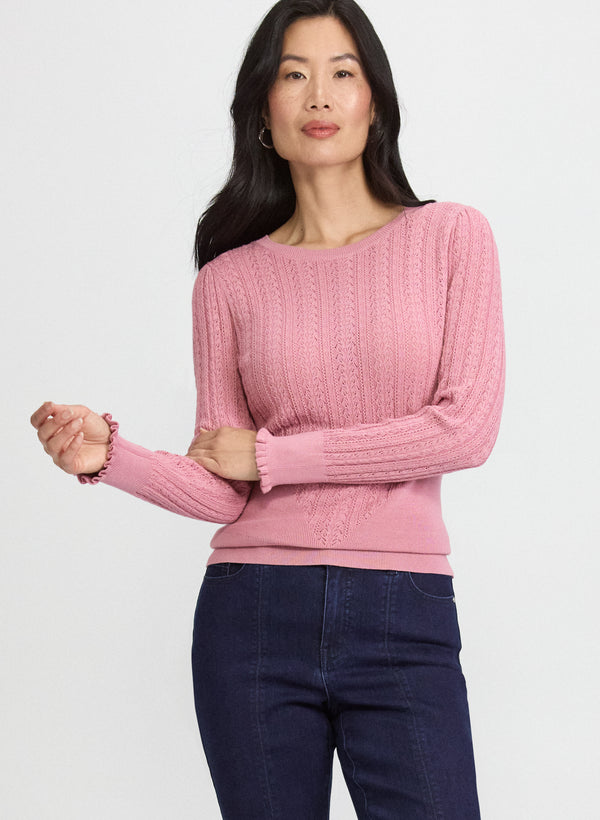 laura Pointelle Knit Sweater