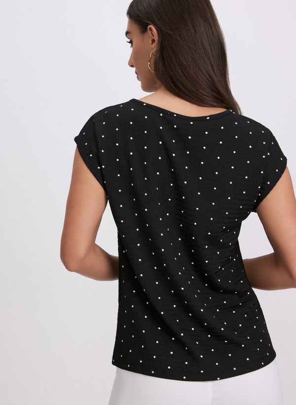 Laura Polka Dot Bubble Knit Top