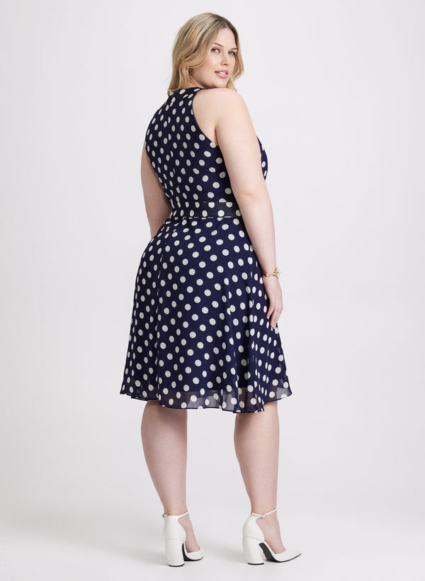Laura Polka Dot Chiffon Dress