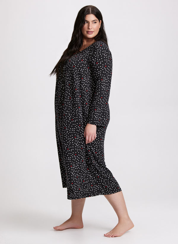 Laura Polka Dot & Heart Nightgown