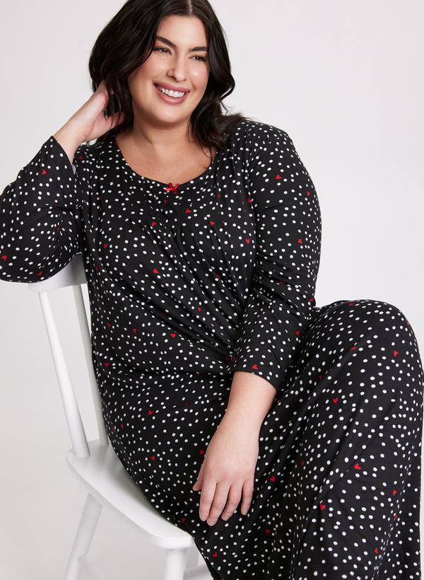 Laura Polka Dot & Heart Nightgown