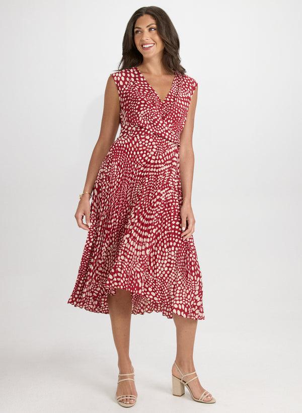 laura Polka Dot Plissé Dress