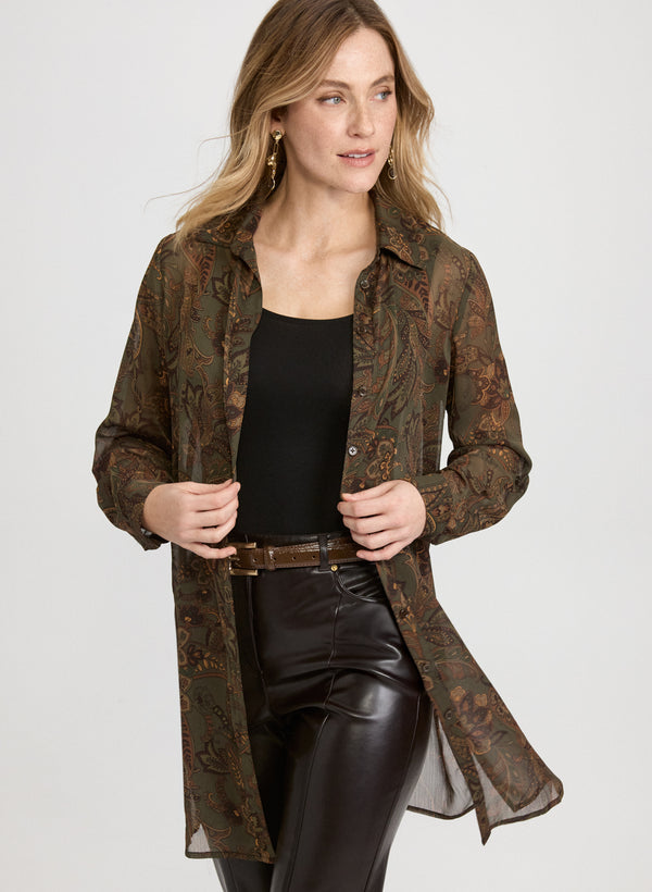 laura Printed Long Blouse