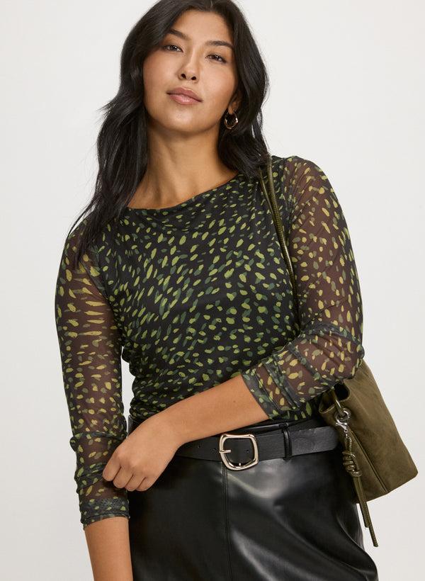 laura Printed Mesh Top