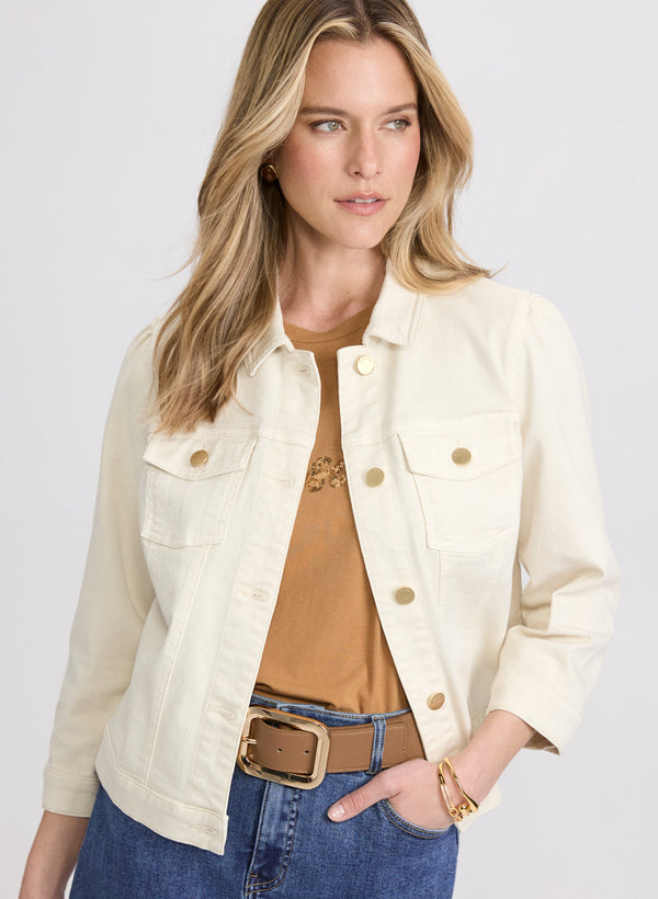 laura Puff Sleeve Denim Jacket