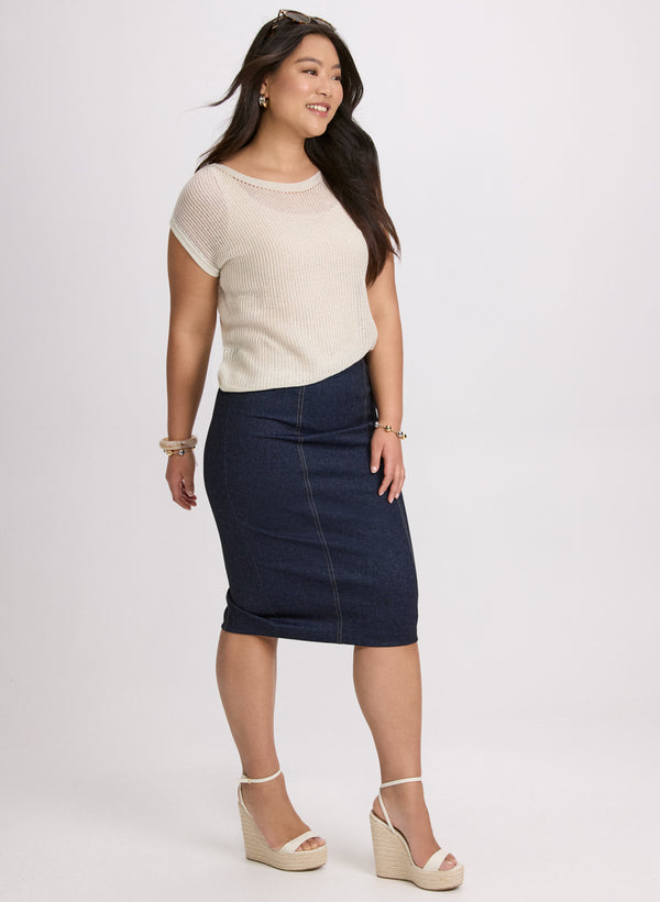 Laura Pull-On Denim Skirt