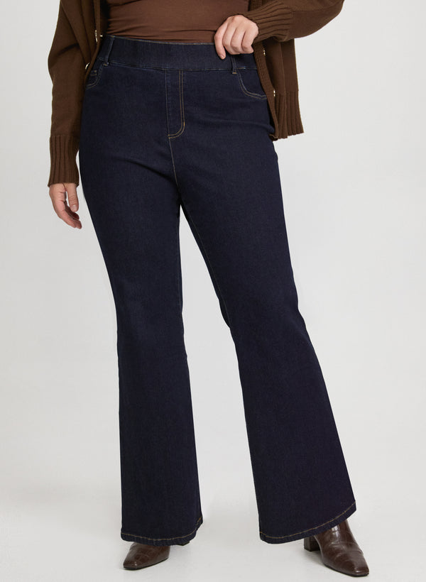 laura Pull-On Flare-Leg Jeans