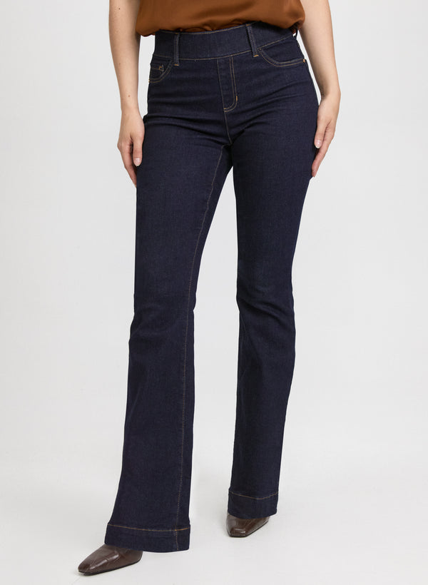 laura Pull-On Flare-Leg Jeans