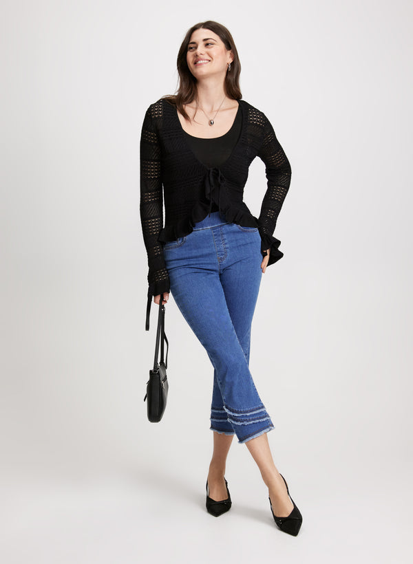 Laura Pull-On Frayed Denim Capris