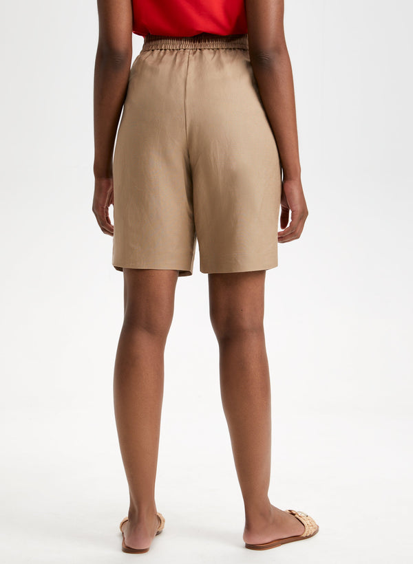 Laura Pull-On Linen-Blend Shorts