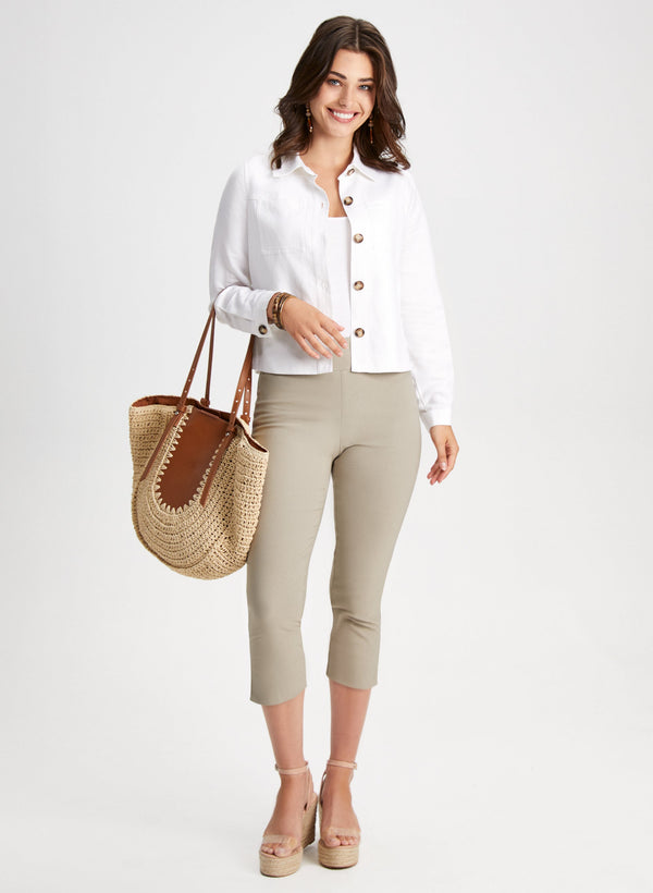 Laura Pull-On Slit Detail Capris
