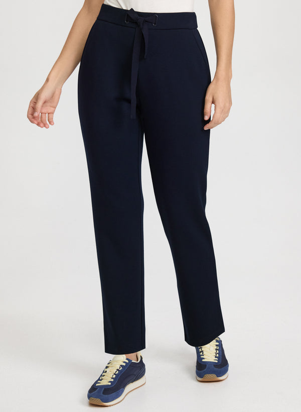 laura Pull-On Straight-Leg Pants