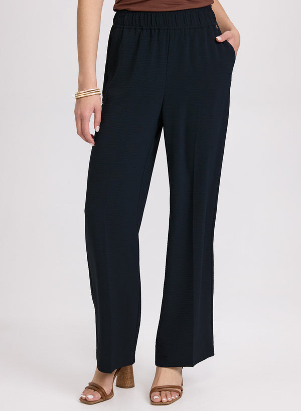 laura Pull-On Wide-Leg Pants