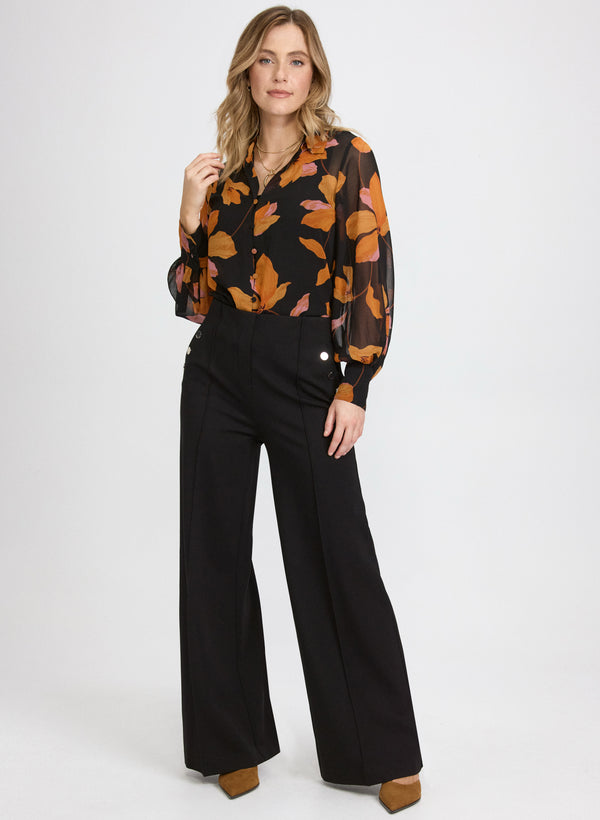 Laura Pull-On Wide-Leg Pants