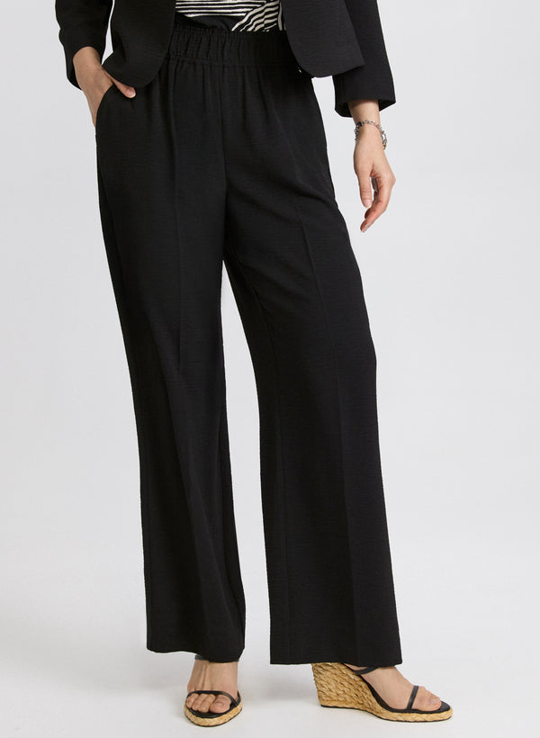laura Pull-On Wide-Leg Pants