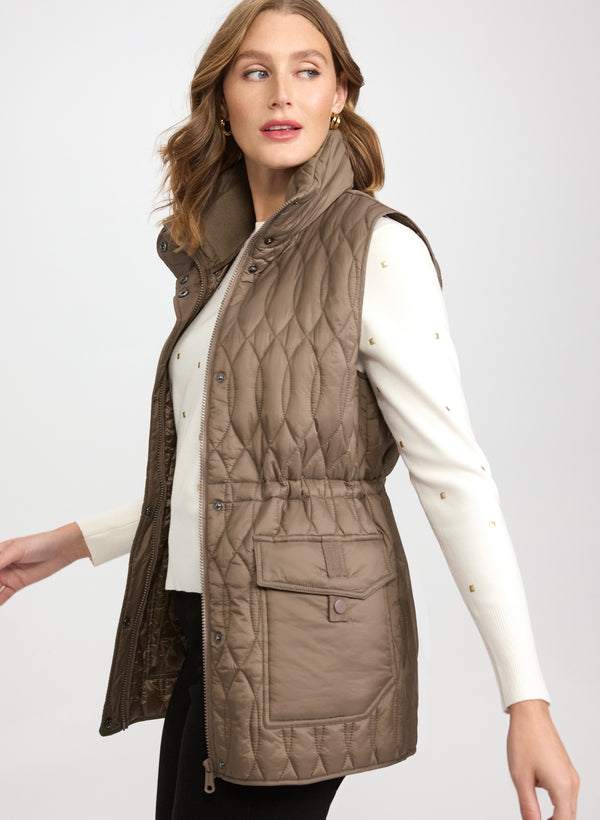 Laura Quilted Drawstring Waist Vest
