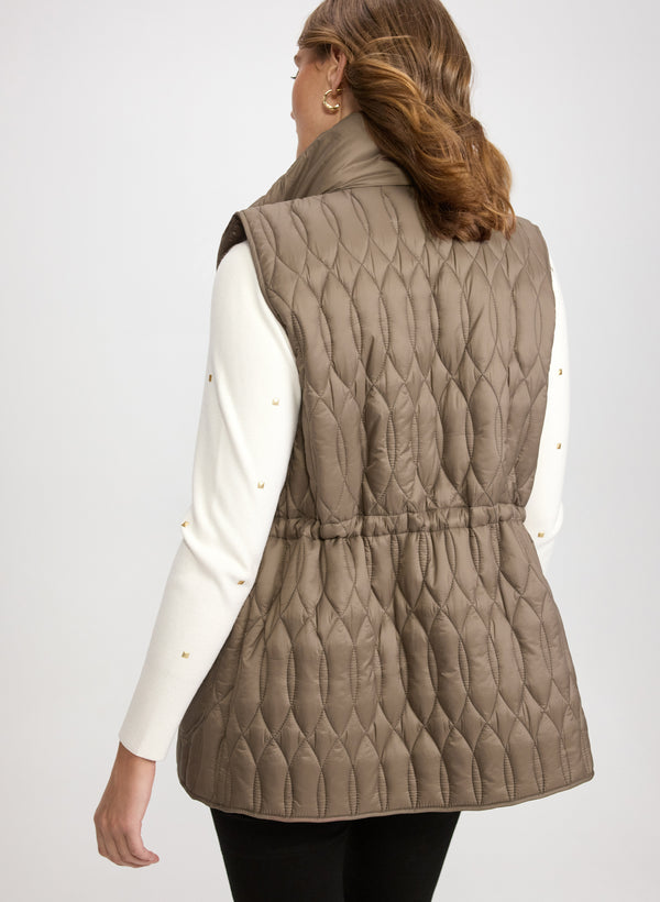 Laura Quilted Drawstring Waist Vest