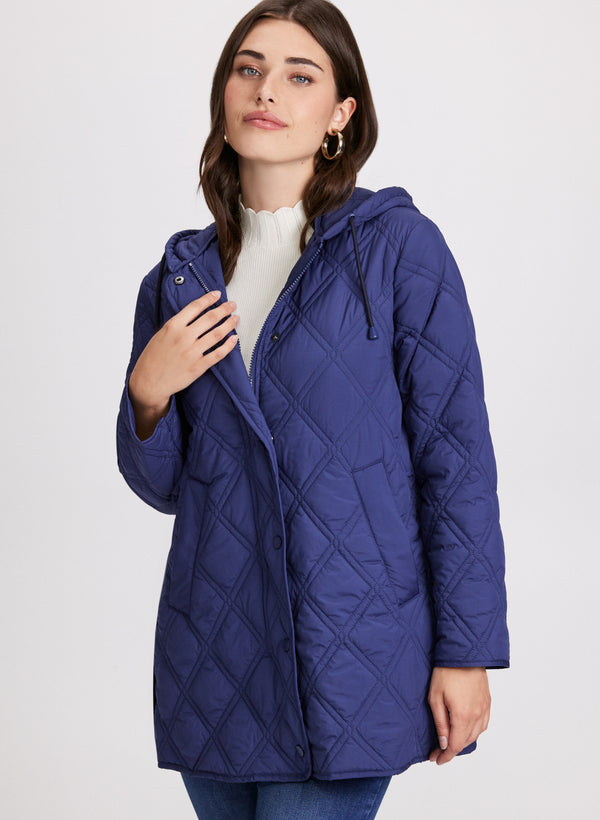 laura Quilted Snap Front Jacket