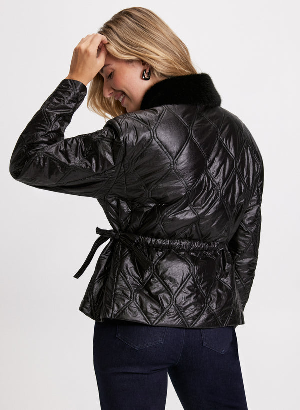 Laura Removable Faux Fur Collar Jacket