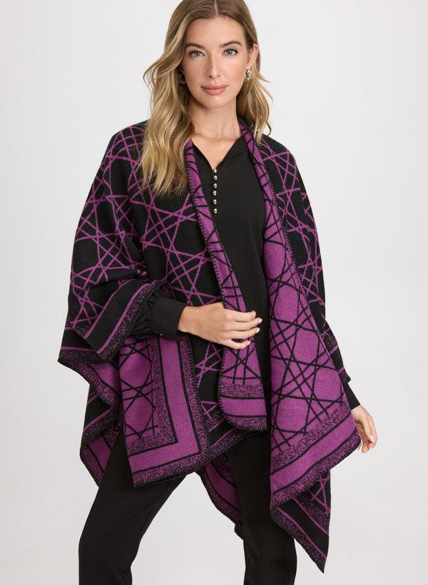 laura Reversible Geometric Poncho