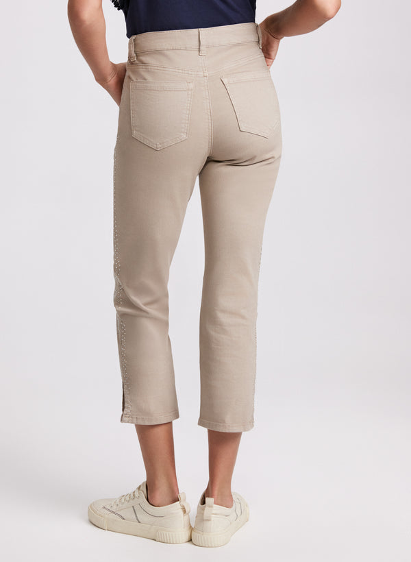 Laura Rhinestone Capri Jeans