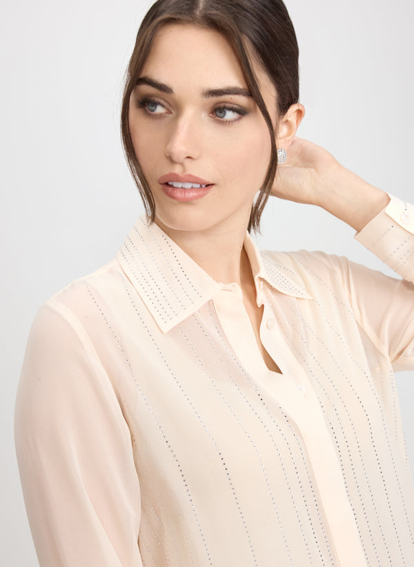 Laura Rhinestone Detail Blouse