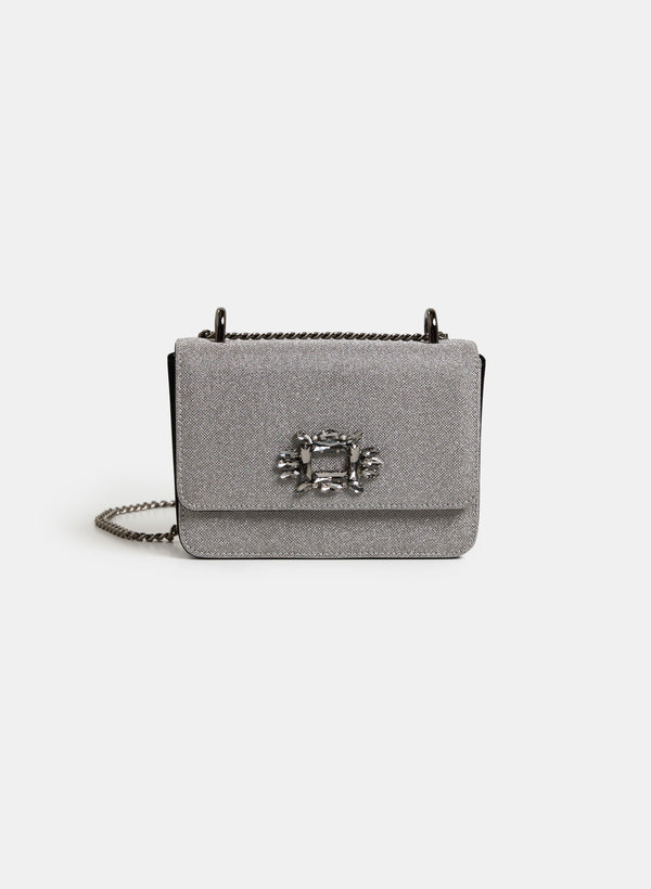 laura Rhinestone Detail Shimmering Clutch