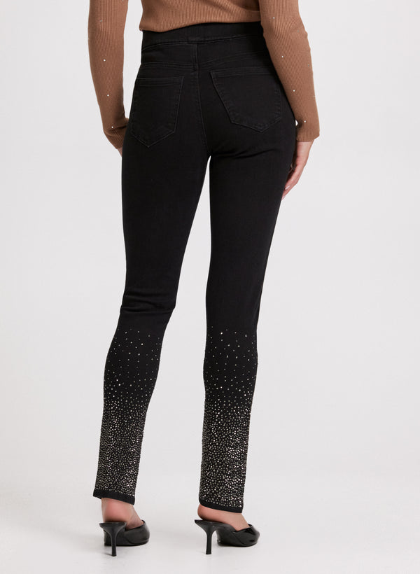 Laura Rhinestone Detail Slim Leg Jeans