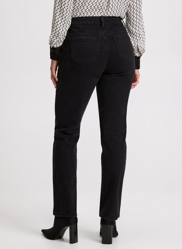 Laura Rhinestone Detail Straight Leg Jeans