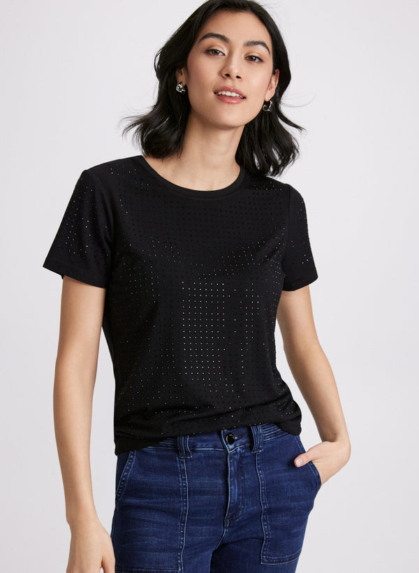 laura Rhinestone Detail T-Shirt