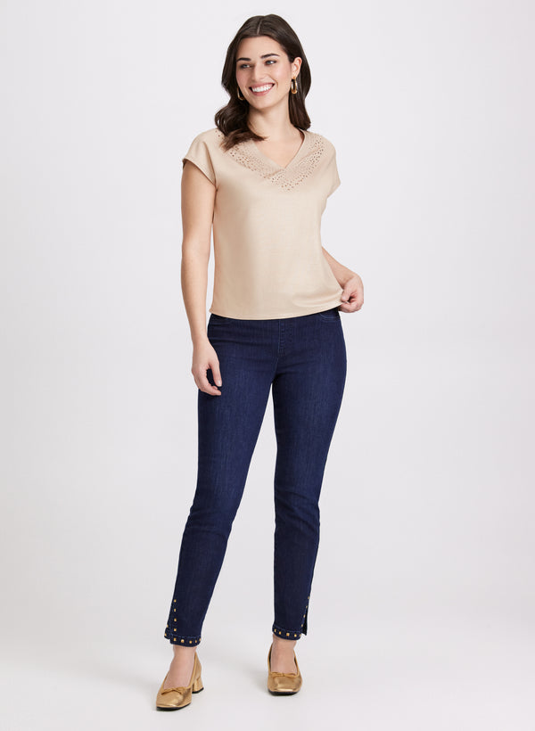 Laura Rhinestone Detail T-Shirt