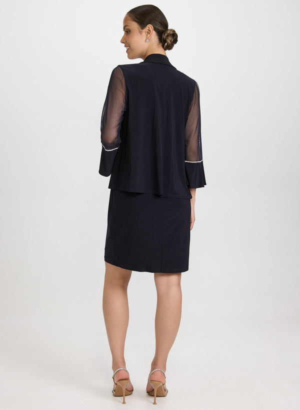 Laura Rhinestone Embellished Jacket & Dress Set