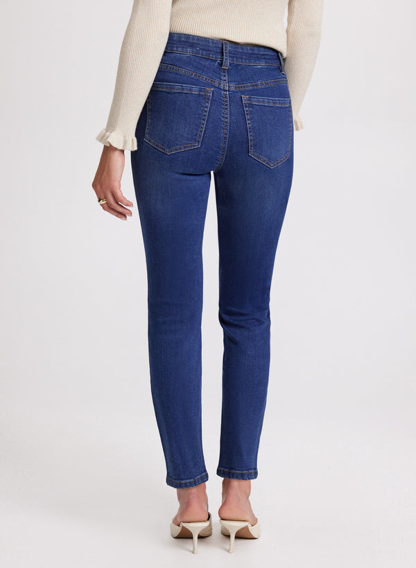 Laura Rhinestone Embellished Slim Leg Jeans