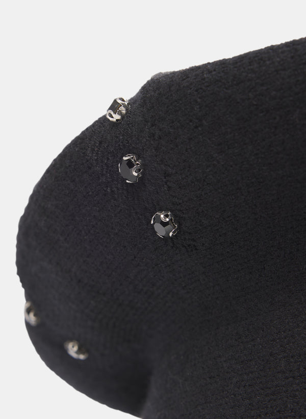 Laura Rhinestone Knit Beret
