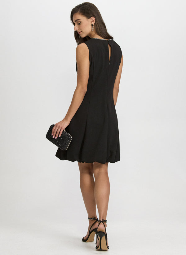 Laura Rhinestone Trim Dress