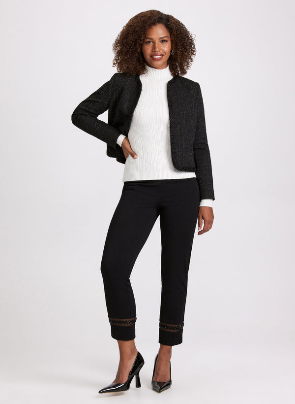 Laura Ribbed Knit Sequined Sweater