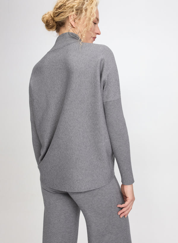 Laura Ribbed Mock Neck Sweater