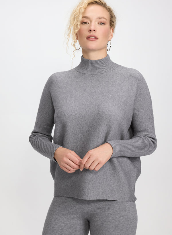 laura Ribbed Mock Neck Sweater