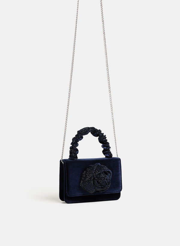 Laura Rosette Embellished Box Clutch