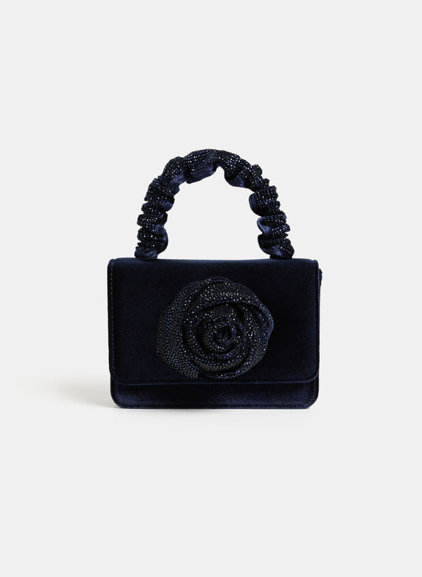 laura Rosette Embellished Box Clutch