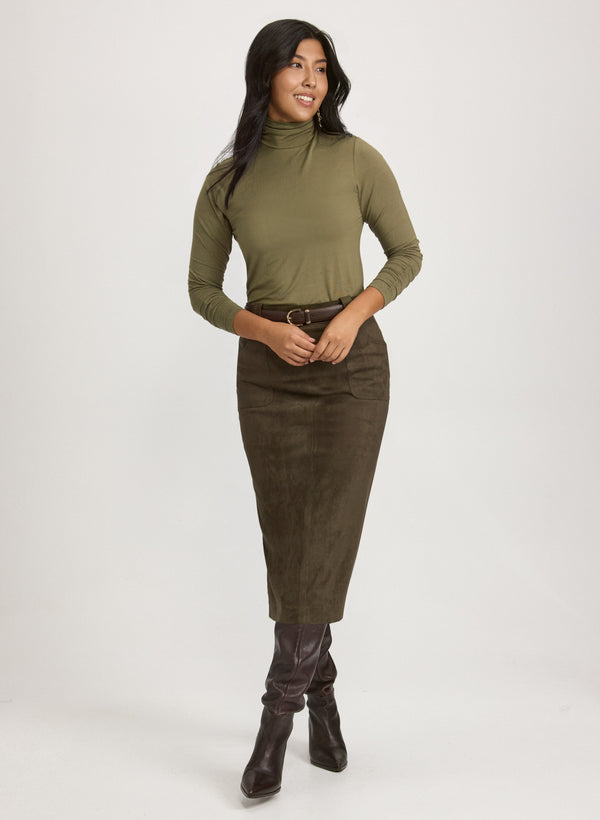 Laura Ruched Turtleneck Top