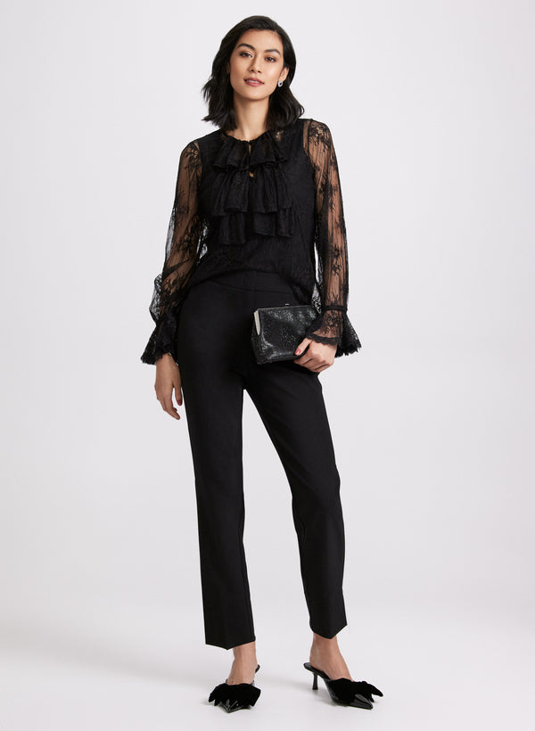 Laura Ruffle Front Lace Blouse