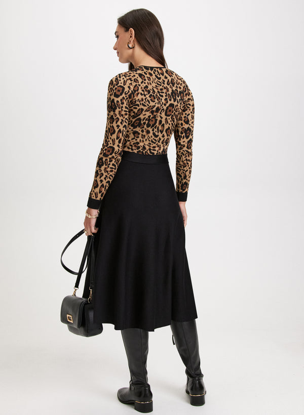 Laura Sash Detail Leopard Print Dress