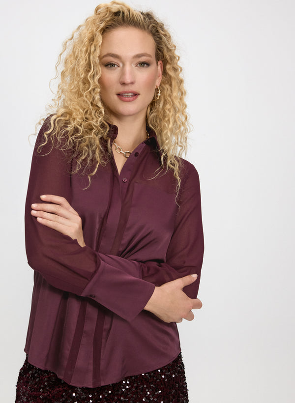 Laura Satin & Chiffon Blouse