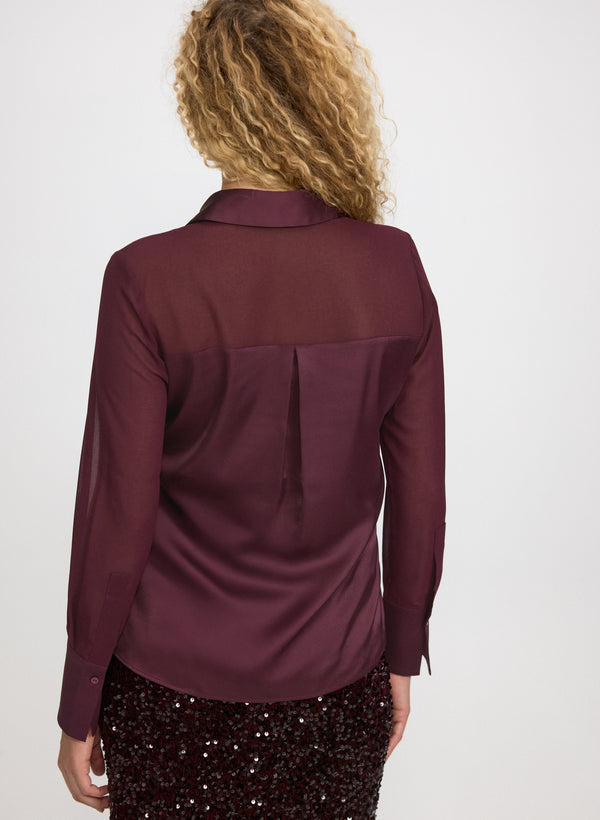 Laura Satin & Chiffon Blouse