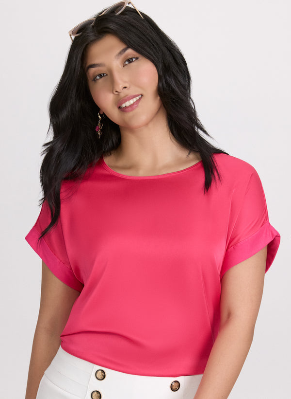 laura Satin Drop Shoulder Top