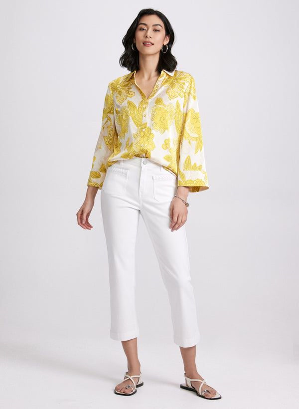 Laura Satin Floral Blouse