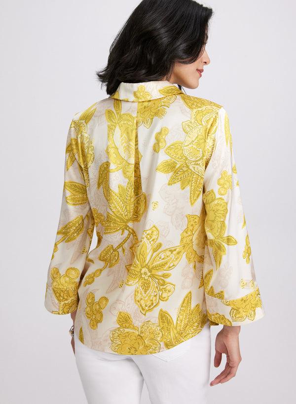 Laura Satin Floral Blouse
