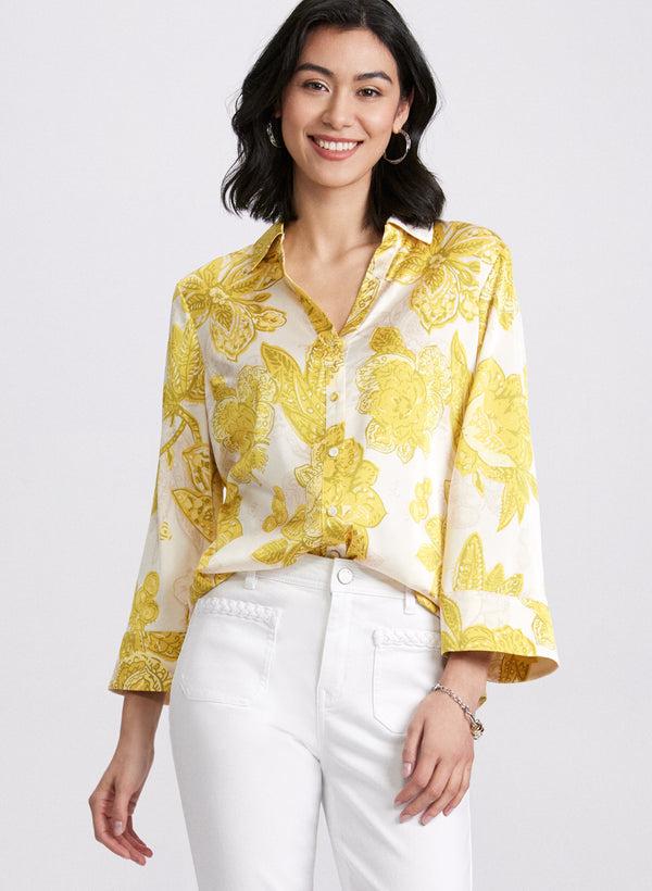 laura Satin Floral Blouse
